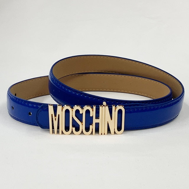 PU Leather Thin Belts For Women Ladies Vintage Letter Buckle Belt Retro Girl Candy Colours Strap Waistband For Dress Jeans